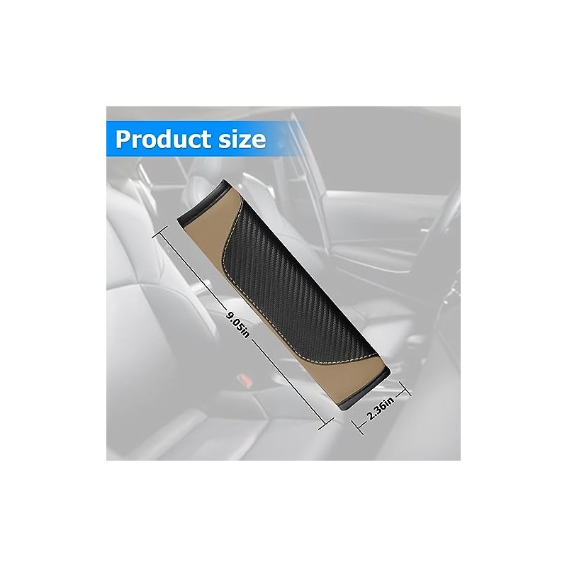 AUCELI Carbon Fiber Seat Belt Covers - Stylish Shoulder Protectors