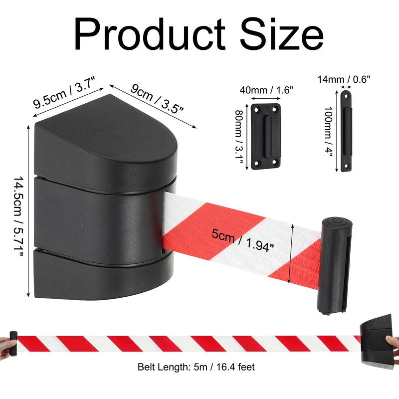 PATIKIL Fixed Wall Mount Retractable Belt Barrier, 16.4 Ft Crowd