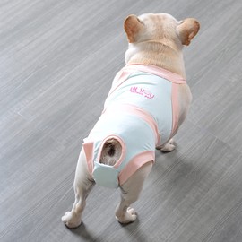 Washable Cotton Female Dog Diapers with Suspender, Reusable Elastic Soft Pet Sanitary Panties for Small Doggy, Cute Dog Jumpsuit Underwear for Girl Puppy Incontinence, Butt Hole Design Anti-harassment