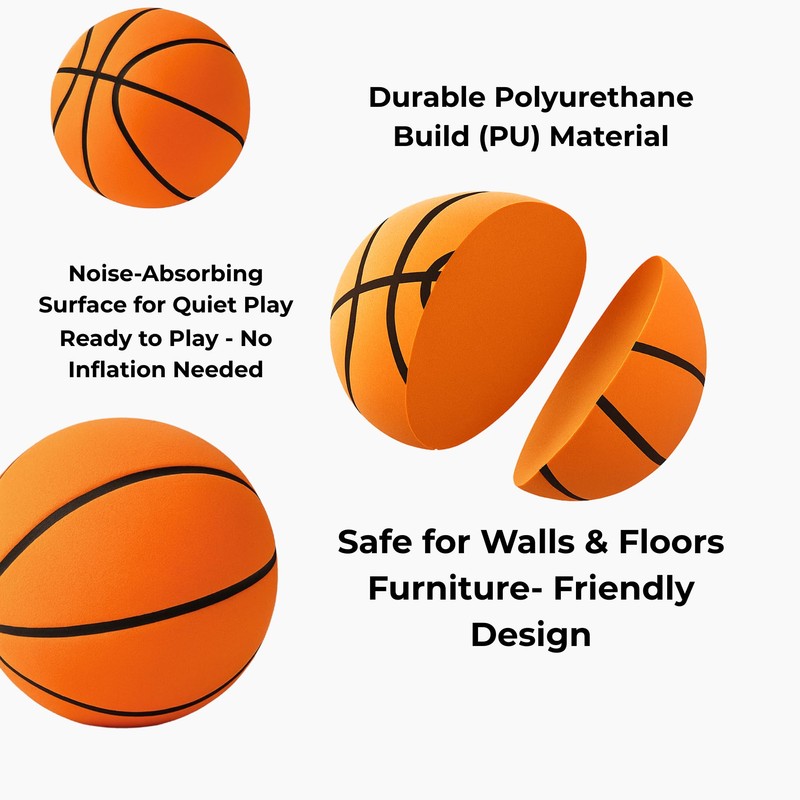 HomeSmile Silent Basketball - Size 7 (29.5''), Dribble Dream Silent