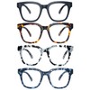 SOPHILY Oversized Reading Glasses for Women Men, 4 Pack Blue
