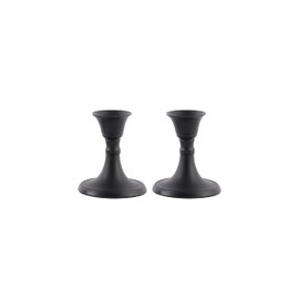 Rely+ Black Candle Holder Set of 2 - Decorative Taper Candles for Candlesticks - Candle Stick Candle Holder -Candlestick Holders for Taper Candles - Modern Candle Holders for Dinner, Party