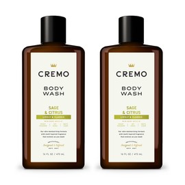 Cremo Rich-Lathering Sage & Citrus Body Wash, A Revitalizing Combination of Bright Mandarin, Dry Herbs and White Cedar, 16 Fl Oz (2-Pack)