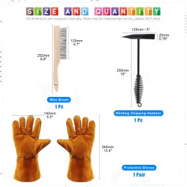 Glarks 4Pcs 10'' Chipping Hammer With Coil Spring Handle and Wire Brush, Pair...