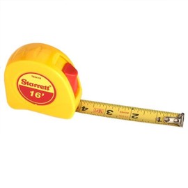 Starrett KTS34-16-N ABS Plastic Case Yellow Measuring Pocket Tape, English Graduation Style, 16' Length, 0.75" Width, 0.0625mm Graduation Interval