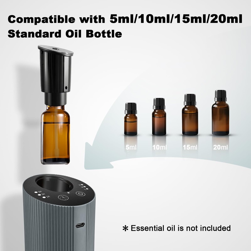 Waterless Essential Oil Diffuser for Home Car Office, Scent Diffuser
