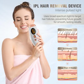 IPL Haarentfernungsgerät mit Eiskühlung, 999,999 Impulse, Geräte Haarentfernung Laser Schmerzfreie, Dauerhafte Haarentfernung für Frauen & Männer, Für Gesicht, Körper, Bikinizone, Beine, Achseln