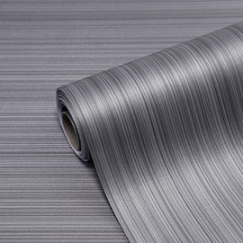 HorryHaus Grasscloth Peel and Stick Wallpaper Textured Thick Fabric Linen Self-Adhesive Vinyl Contact Paper Dark Gray/Black Waterproof Wall Paper for Shelf Linen, Bathroom, Bedroom 15.7"x1181"