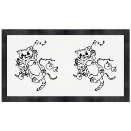 'Cat with Christmas Lights' Pet Feeding Mat (PM00014090)