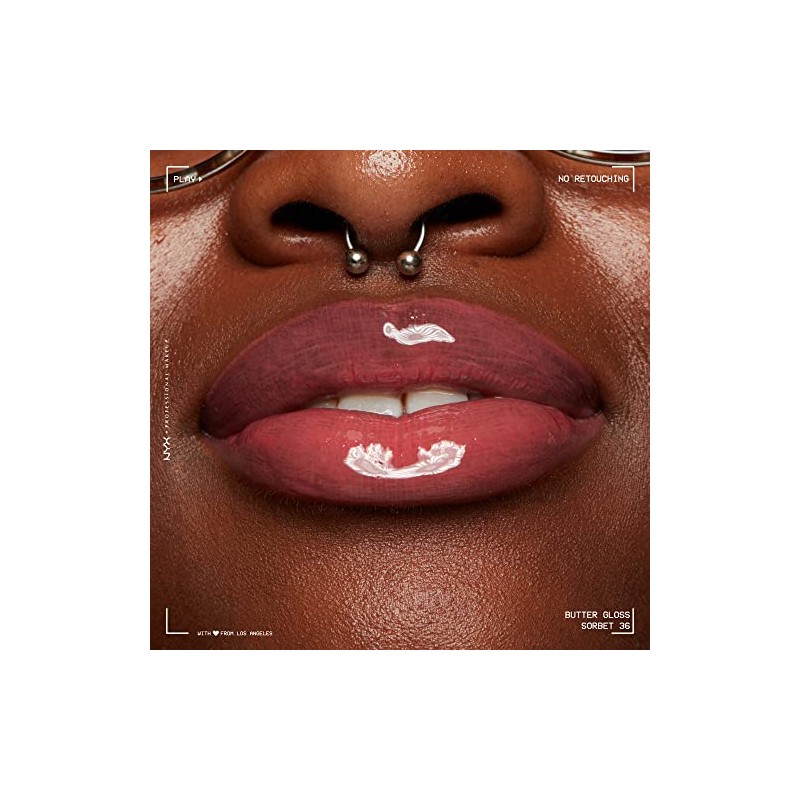 NYX PROFESSIONAL MAKEUP Butter Gloss, Non-Sticky Lip Gloss - Sorbet