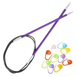 KnitPro Zing Circular Knitting Needles 40 inch, Size 5 (100cm, 3.75mm) with 10 Colorful Stitch Markers