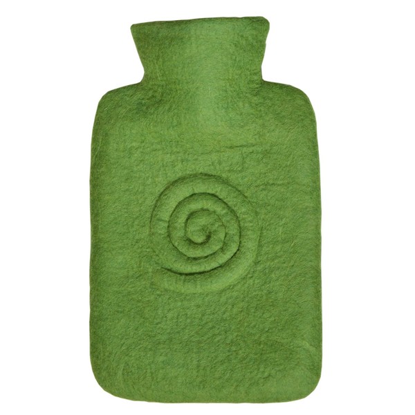 Hugo Frosch Kiwi Classic Hot Water Bottle with Felt Cover Spiral 1.8 L