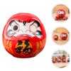 Ciieeo Japanese Daruma Doll Zen Statue Daruma Figurine Ceramic Bobble