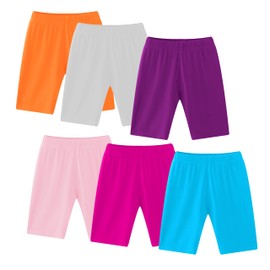 Coralup Girls Shorts Bike Shorts Summer Solid Color Pack of 6