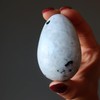 Satin Crystals Moonstone Tourmaline Egg New Beginnings Black White 2.25-2.5