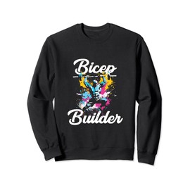 Bicep Builder Gym Motivation Powerhouse Display Sweatshirt, black