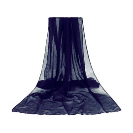 vimate navy blue hijab scarf for women winter ladies fashion dark blue lightweight voile long large neck scarf headscarf Beach(Style 61-Navy Blue)