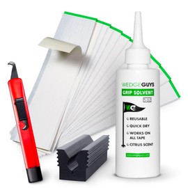 Wedge Guys Golf Grip Kits for Regripping Golf Clubs - Professional Quality - Options Include Hook Blade, 15 or 30 Tape Strips, 5 or 8 oz Solvent, Grip Tape Remover, Bench Vise & Rubber Clamp