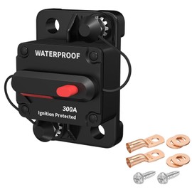 MAEZOE Car Circuit Breaker 300 AMP with Manual Reset Switch, 12V-48V DC Waterproof Inline Fuse Inverter for Marine Trolling Motors Boat ATV Manual Power (300A)