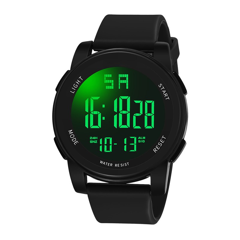 Digital Sports Watch Glass Waterproof Luminous Backlight Digital Watch with