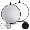 YOSHICA Round Reflector for Photography, Reflector, 2-in-1, Reversible, Silver &