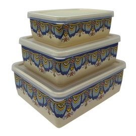 GODAGE 6-Piece Melamine Food Storage Containers with Airtight Lids, Nesting Bowl Set, Stackable & Unbreakable, BPA-Free, Dishwasher & Freezer Safe (Rectangular)