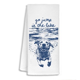 STHTTSW Labrador Retriever Lake Kitchen Towels, Lake House Gifts for Women Dish Tea Towels, Labrador Retriever Gifts, Nautical Lakehouse Lab Dog Decorative Hand Towels for Bathroom, 16x24 Inch