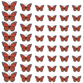 48Pcs Monarch Butterfly Decorations, Assorted 3 Sizes 3D Orange Artificial Magnetic Butterflies Realistic Artificial Butterfly Wall Decal for Bouquets, Crafts, Home Decor