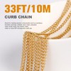 33 Feet 18K Gold PVD Plated Stainless Steel Curb Chain