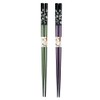 Couple Chopsticks, Dishwasher, Silver Mai Cherry Blossom (Green, Purple), Japanese