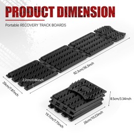 BUNKER INDUST Tire Traction Mats Foldable, Portable Recovery Track Boards for Off Road 4X4 Snow, Ice, Emergency Tire Devices for Cars, Trucks, Small SUVs(2 Pack)