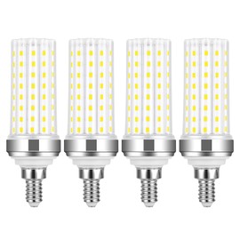 E12 led bulb,20W candelabra led light bulbs,daylight white 6500K,150 Watt equivalent incandescent light bulbs,ceiling fan light bulbs,led chandelier bulb,2000lm led bulbs,Non-dimmable E12 bulb,4 Pack