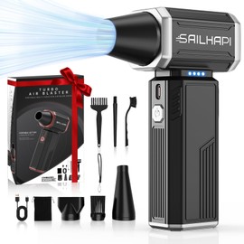 SAILHAPI Powerful Air Duster 300000RPM, Handheld Office Duster Blower Replaced Can of Air, Rechargeable Durable Small Blower for PC Gamers, Barber, Laptop & Snow Removal, Birthday Gifts for Dad