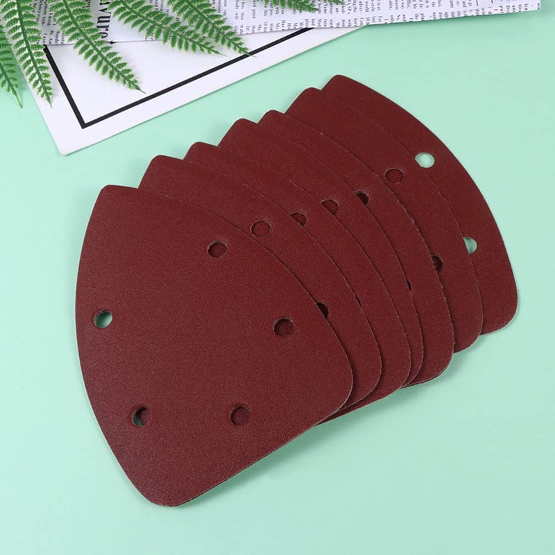 DOITOOL Sanding Pad for Wood 20pcs Triangle Sandpaper Sheets Angle