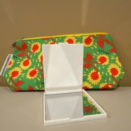 CLINIQUE 2pc Donald Makeup / Cosmetic Bag with Marimekko MIRROR