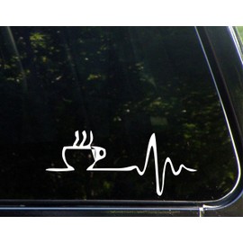 Coffee - Tea - 8 3/4" x 3 3/4" - Vinyl Die Cut Decal/Bumper Sticker for Windows, Trucks, Cars, Laptops, Macbooks, Etc.