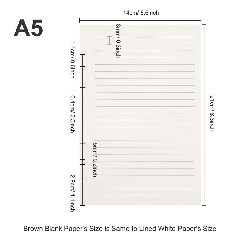 A5 Paper Sheets White and Yellow Blank Refill Pages 6