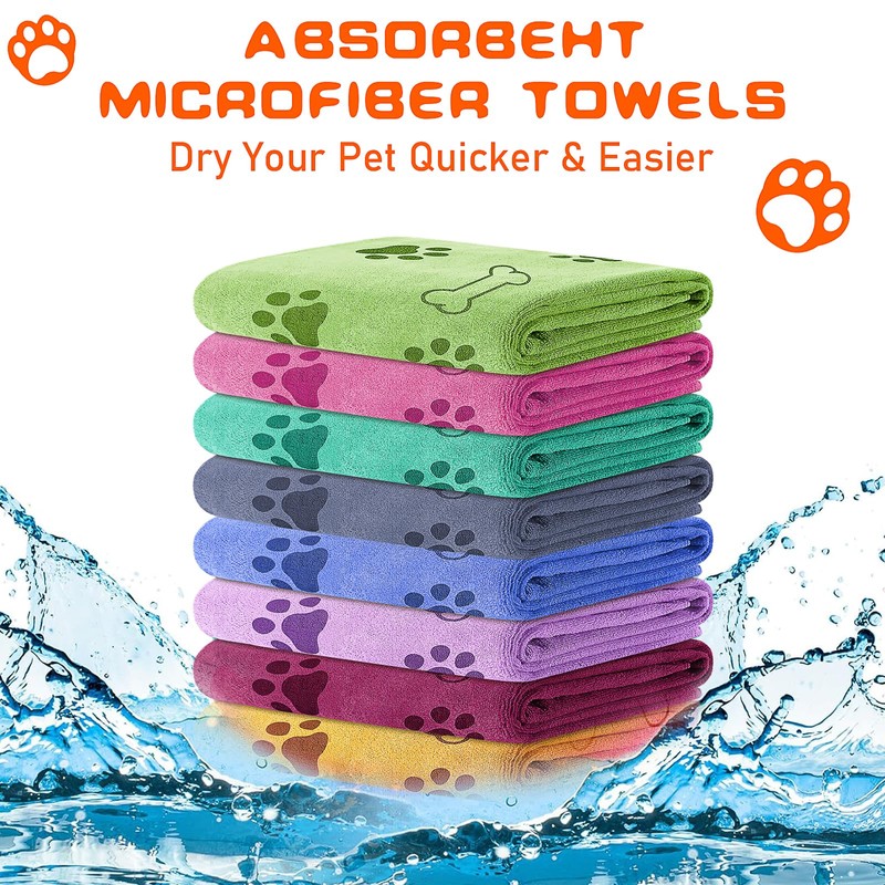 KisSealed 8Pcs Dog Towels for Drying 55 x 28 Inch