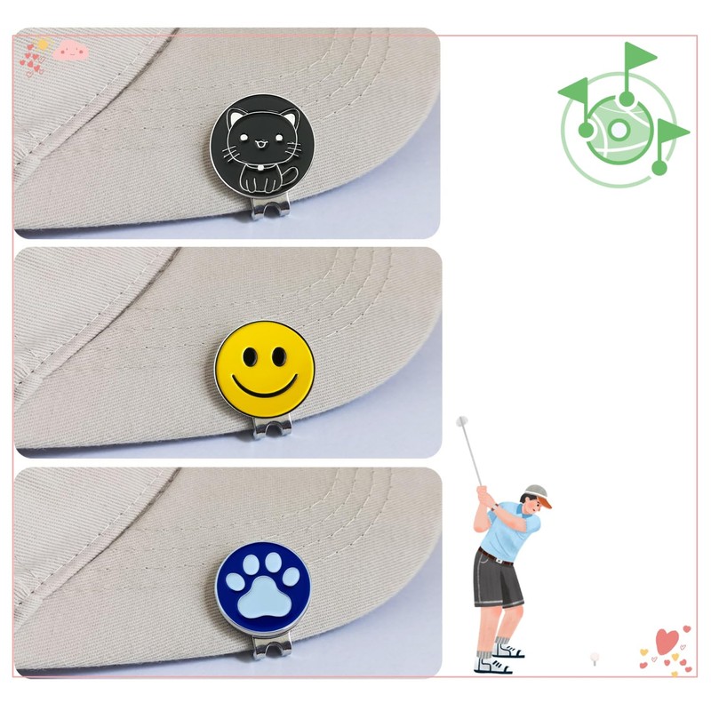 Adhere Golf Marker Magnetic Golf Logo Ball Mark Cute Cat