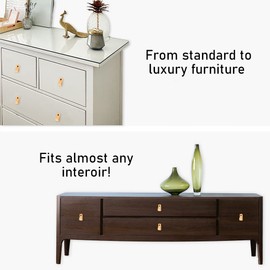 Brute Strength - Leather Handles for Furniture - Natural - Pack of 2 - 12.5 x 2.5 cm - Cabinet Handle, Door Handle for Kitchen, Bathroom, Cabinets, Dresser, Wood