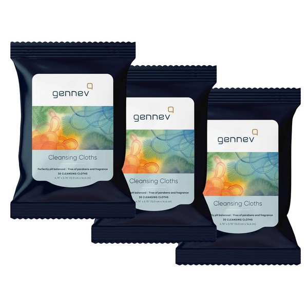 Gennev Feminine Wipes for Women - Ultra-Gentle and Moisturizing Cleansing Cloths for Sensitive Skin - All-Natural for Your Intimate Area, pH-Balanced, Free of Parabens and Fragrance (90 Count)