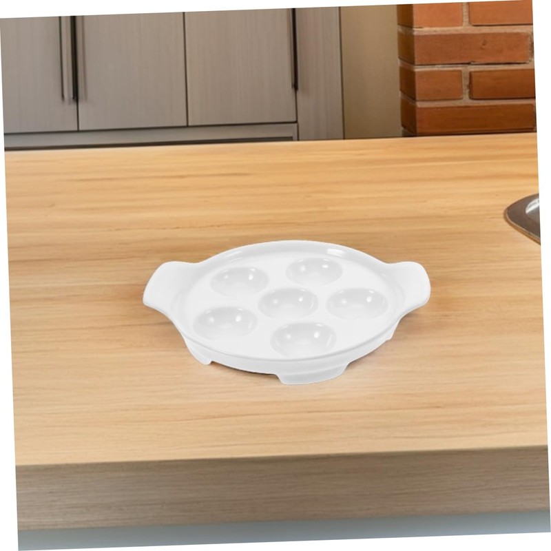 LIFKOME 2pcs Ceramic Escargot Baking Dish French Style Snail Platter
