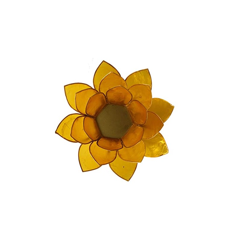 Lotus candleholder chakra 3 yellow goldlining