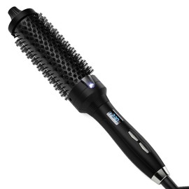 K&K Upgarde Heated Curling Brush, Negative Ion 1 1/2 Inch Thermal Round Brush with Ceramic Tourmaline for Blowout Look, Multi Temperature Thermal Round Brush Dual Voltage for Traveling