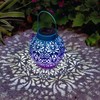 2 Pack Outdoor Solar Hanging Lantern Lights Metal LED Decorative