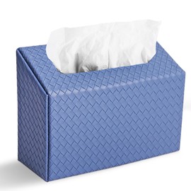 LIZIMANDU - Funda de caja de toallas de mano, de piel sintética, compatible con toallas de mano desechables Kleenex, adecuadas para comedor, cocina, baño (1 azul)