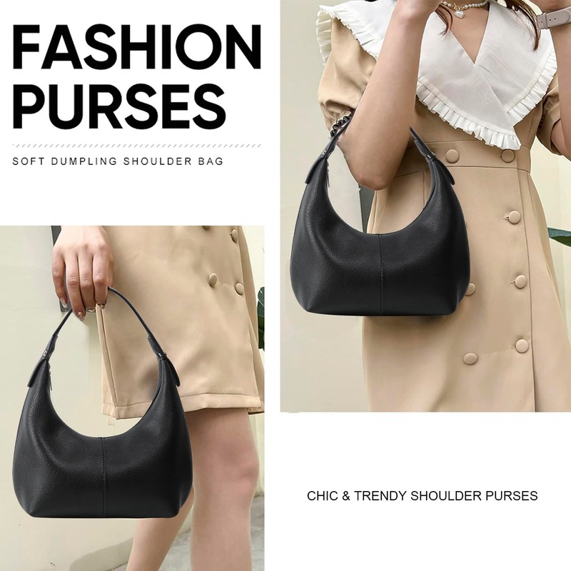 Purses Crescent Bag Shoulder Bag for Women Black Purses for