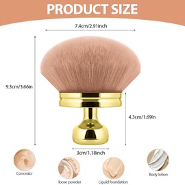 Extra Large Makeup Brush for Self Tanner, Self Tan Back Applicator, Body Brush Soft Comfortable Tanning Bronze Blend Oval for Face Leg Makeup Foundation (Gold)