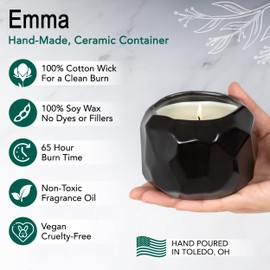 The Growing Candle, Apple & Pine Scented, 13oz Ceramic Pot, Aromatherapy Candles, 100% Soy for Women and Men, Emma