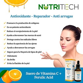 Kit de sueros faciales anti envejecimiento, 1 suero de Vitamina C, 1 suero de Acido Hialurónico y 1 suero de Retinol (Acido Ferulico)